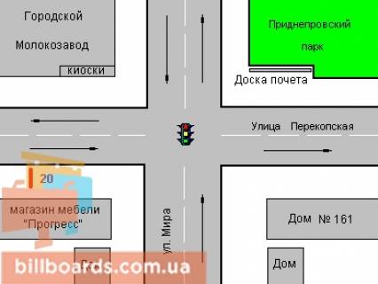 Ситилайт A в Херсоне, 1.2x1.8  Перекопська вул., 163 схема