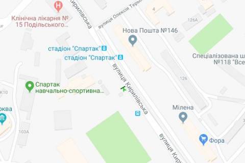 Ситилайт B в Киеве, 1,2х1,8  Кирилівська вул., напроти буд.126 схема