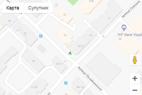Ситилайт A в Киеве, 1.2x1.8  Почайнинська вул., 16/27  схема