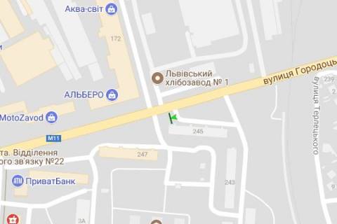 Билборд B в Львове, 3x6  Городоцька вул., 245 схема