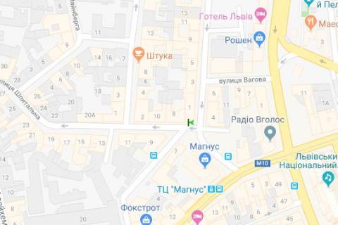 Сiтiлайт A у Львові, 1,2х1,8  Шпитальна вул. - Пантелеймона Куліша вул. схема