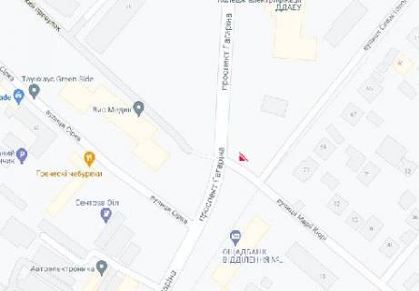 Видеоборд A в Днепр (Днепропетровск), 2.3x3.14  Гагаріна просп. - Марії Кюрі вул. (розширення 480х336) - 615965 схема
