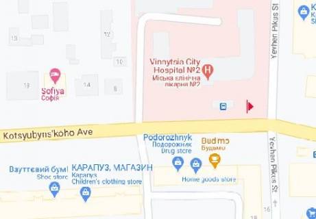 Скроллер A в Виннице, 2.3x3.14  Коцюбинського просп., 6 - Папаніна вул. - 615934 схема