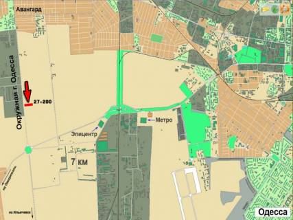 Білборд, Бігборд (Борд)  B у , , 3х6  Об'їзд м.Одеса 27 + 200 Б схема