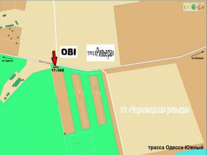 Билборд A в Одессе, 3х6  Одеса-Южний  17+350 схема