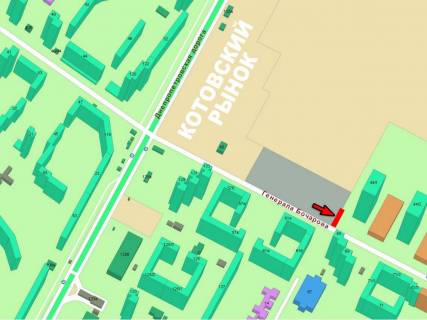 Билборд B в Одессе, 3х6  Бочарова, 44 Б схема