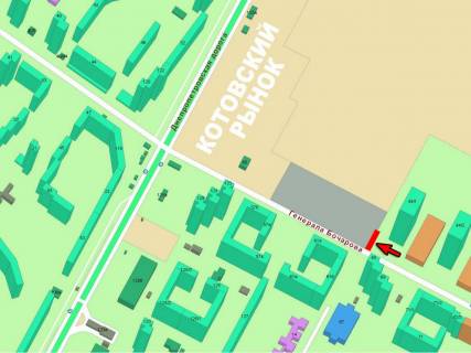Билборд A в Одессе, 3х6  Бочарова, 44 А схема