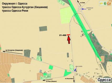 Билборд B в Одессе, 3х6  Обїзна дор. м.Одеси 21+400 Б схема