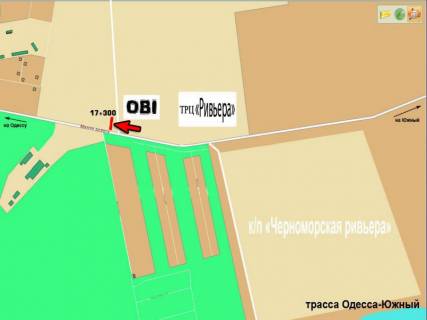 Билборд A в Одессе, 3х6  Одеса-Южний 17+300 А схема