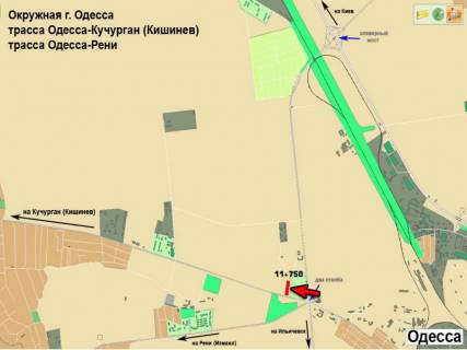 Билборд A в Авангард (Авангард), 3х6  Одеса - Кучурган 11+750 А схема