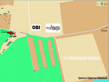 Билборд A в Одессе, 3х6  Одеса-Южний 16+960 А схема