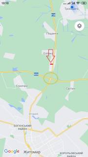 Білборд, Бігборд (Борд)  B у Оліївці с.Оліївка в Житомир, 1.8 км до Житомира, перед розвязкою. (Коростень-Житомир. Оліївська ОТГ) Б схема