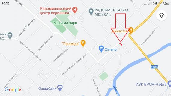 Білборд, Бігборд (Борд)  B у Житомирі НОВОГУЙВИНСЬК вулиця Дружби Народів, 8 ЦЕНТР МІСТА. БК , ПОЛІССЯ ПРОДУКТ схема