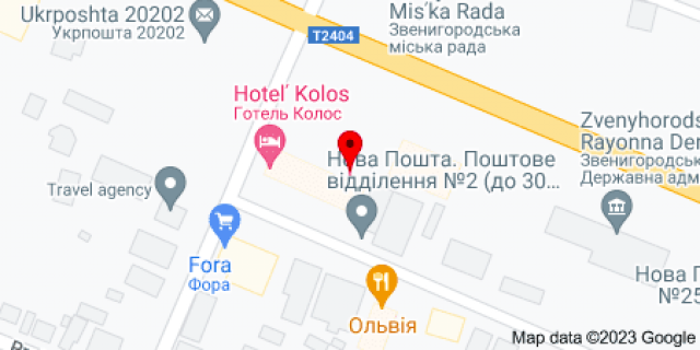 Видеоборд A в Звенигородке проспект Шевченка, 63, готель Колос - 475506 схема
