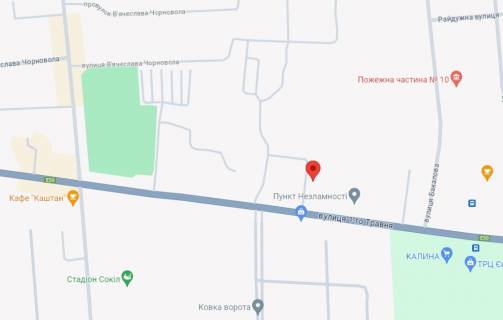 Билборд A в Гайсине, 2,5Х5  м. Гайсин вул 1 Травня ,115 схема