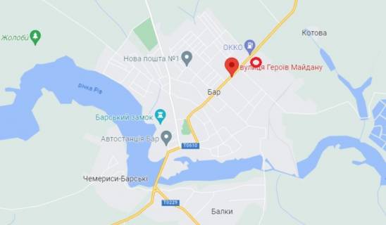 Білборд, Бігборд (Борд)  A у Барі, 3х6  вьїзд в м. Бар схема
