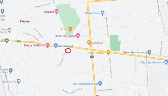 Сiтiлайт B у Гайсині м. Гайсин вул.  1 Травня  біля супермаркету АТБ схема