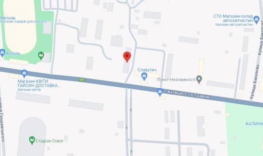 Билборд A в Гайсине, 2,5х5  вул. 1 Травня, 111 схема