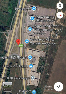 Билборд B в Буче Бориспільське шосе, біля автосалона «Порше» схема