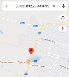 Билборд B в Киверцах траса Луцьк -Маневичі, біля ресторану Дубок, 15км до Луцька схема