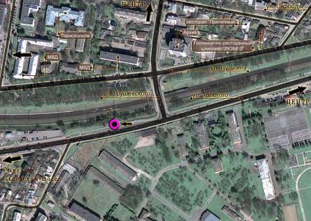 Білборд, Бігборд (Борд)  A у Хмельницькому, 3*6  вул.Князя С.Хороброго - вул.Грушевського (зі сторони розв'язки). неподалік: велика стоянка (від центру, на ринки) схема