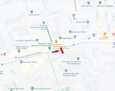 Билборд A в Харькове, 6х3м  Академіка Проскури вул. + Академіка Сергеєва вул. схема