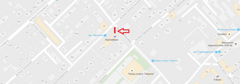 Ситилайт B в Львове, 1,2х1,8  вул. Мельника,14 схема