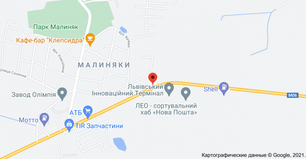 Билборд B в трасах Львова, 3х12  траса Львів-Київ схема