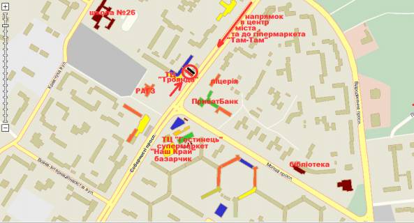Билборд B в Львове пр.Соборності ,14а схема