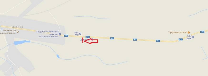 Білборд, Бігборд (Борд)  B у Шегині, 3х6  М 11 Львів-Шегині, км 77+200, ліворуч схема