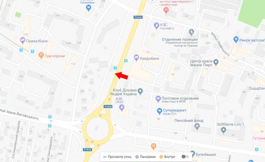 Ситилайт B в Львове, 1,2х1,8  вул. Кульпарківська, 105 схема