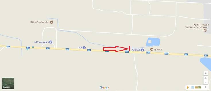 Билборд B в трасах Львова, 3х6  Львів-Тернопіль, 13+400 ліворуч схема