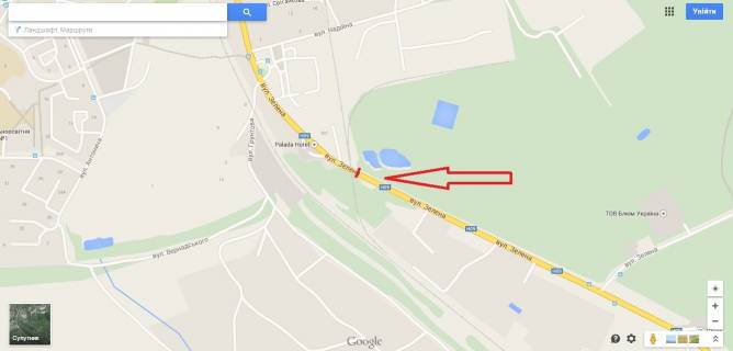 Билборд A в Львове вул.Зелена (міст) схема