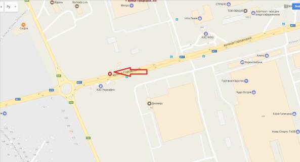 Билборд A в Львове, 3х6  вул. Городоцька, 300 схема