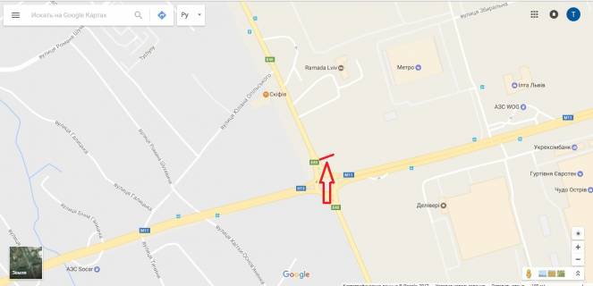 Білборд, Бігборд (Борд)  A у Львові, 3х6  вул.Городоцька до Епіцентру схема