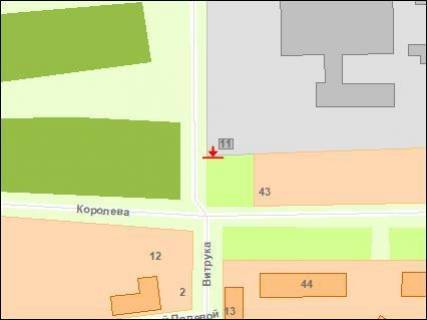 Білборд, Бігборд (Борд)  A у Житомирі Zt 055 вул.Королева,44 Б схема