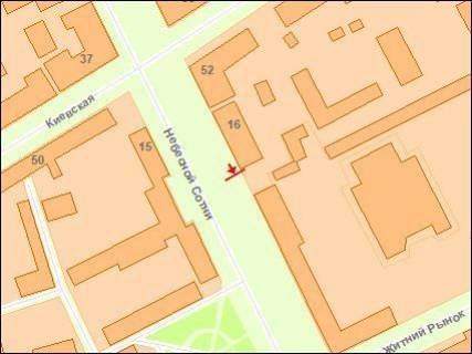 Білборд, Бігборд (Борд)  A у Житомирі Zt cl008 вул.Небесної сотні,16 м-н "Сатурн"№4 Б схема