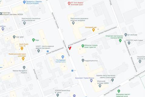 Билборд  в Херсоне Ушакова пр./ Паризської Комуни вул. схема