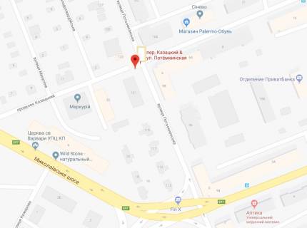 Билборд A в Херсоне Потьомкінська вул./Козацький пров. схема