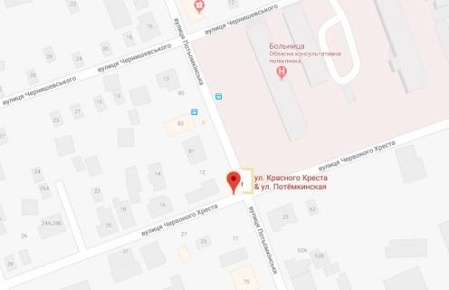 Билборд B в Херсоне Потьомкінська (Люксембург) вул./Червоного Хреста схема