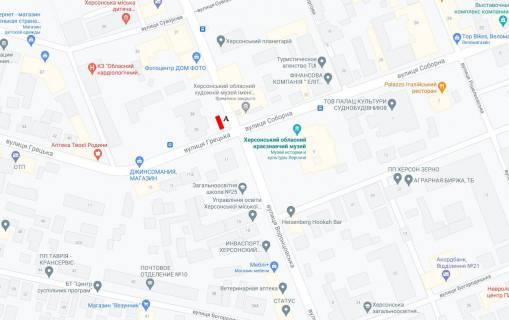 Билборд A в Херсоне Воронцовська вул./Соборна вул. схема