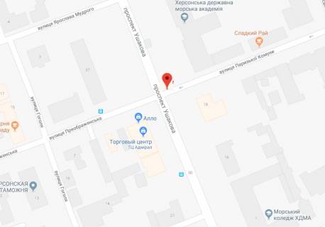 Билборд A в Херсоне Ушакова пр./Преображенська вул. схема