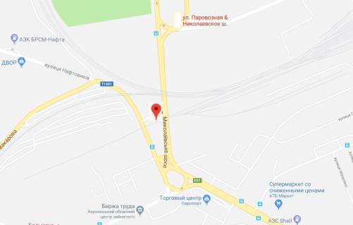 Білборд, Бігборд (Борд)  A у Херсоні Миколаївське шосе (р-н залізничного мосту №1)/Перемоги пл. схема