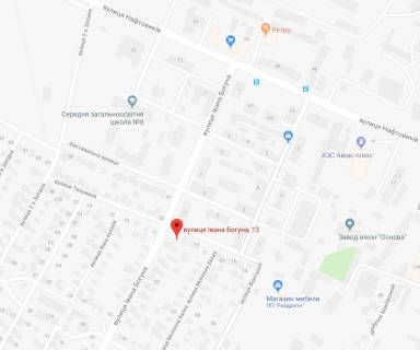 Билборд  в Херсоне І.Богуна вул., буд.13/Тельмана вул. схема