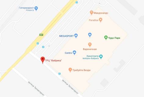 Білборд, Бігборд (Борд)  A у Херсоні Вул.Залаегерсег/ТРЦ "Фабрика"/центральний в'їзд №3/правий  схема