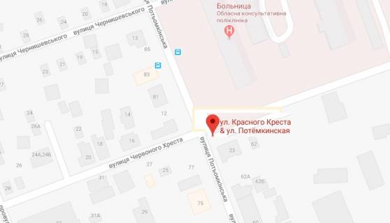 Билборд B в Херсоне Потьомкінська вул. - Червоного Хреста вул. схема