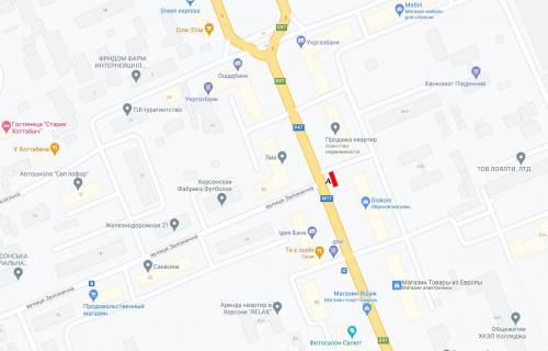 Билборд A в Херсоне Ушакова пр./Залізнична вул. схема