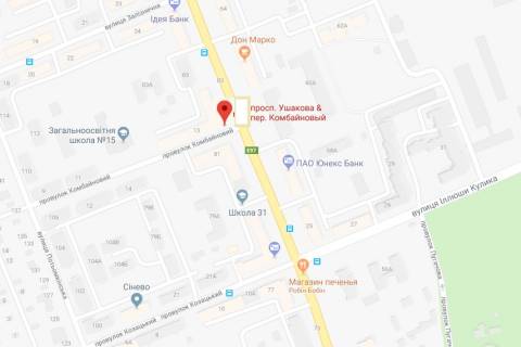 Билборд B в Херсоне Ушакова пр./Комбайновий пров. схема