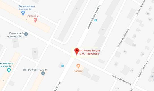 Билборд A в Херсоне І.Богуна вул../Лавреньова вул. схема