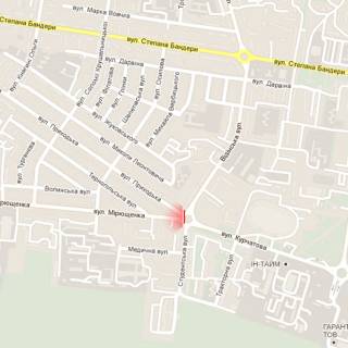 Билборд A в Ровно, 6х3м  кільце на перехресті вул. Відінської та вул. В. Стельмаха схема